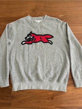 ICECREAM BBC Gray Running Dog Crewneck Sweatshirt L